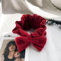 Serre-tête élastique en tissu écossais et peluche avec nœud, idéal pour le maquillage et la douche – Accessoire de mode pour cheveux, le plus vendu