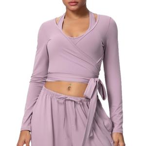 Camiseta ajustada con logo personalizado, cintura personalizada, <span class=keywords><strong>ropa</strong></span> de invierno para <span class=keywords><strong>mujer</strong></span>, hermosa, al por mayor, MOQ bajo, camiseta deportiva lisa. - Product Image 1