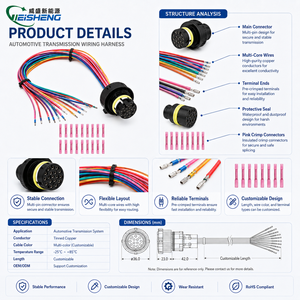 Harness Kabel Transmisi Otomotif Kustom PVC PTFE Tahan Air Multi Warna Konektor Multi Pin - Product Image 3