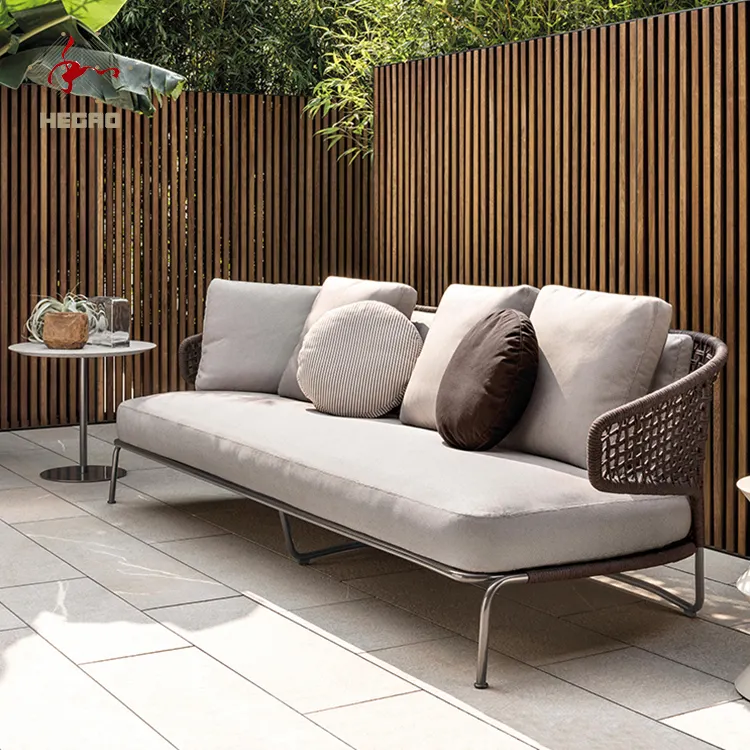 Hoge Kwaliteit Waterdichte Aluminium Rotan Patio Lounge Sofa Tuinmeubilair Sofa Tuin Stoel Set