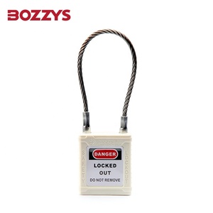 OEMメーカー産業用機器ロックアウト用ステンレス鋼ケーブル付き産業用ホワイトコンパクト安全南京錠 - Product Image 3