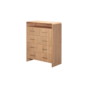 RIVEO RANGE Collection Wood Bedroom Living Room Furniture Durable Dresser Eco-Friendly Highest Quality Tallboy Cabinet 4 Drawers - Product Image 1