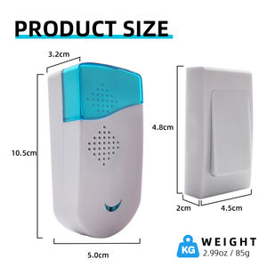 Fabricant FCC <span class=keywords><strong>Sonnette</strong></span> standard <span class=keywords><strong>avec</strong></span> 28 sonneries <span class=keywords><strong>Carillon</strong></span> Aucun câblage nécessaire <span class=keywords><strong>Sonnette</strong></span> de porte de sécurité domestique sans <span class=keywords><strong>fil</strong></span> - Product Image 6