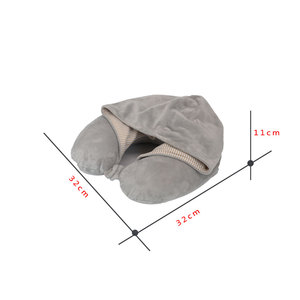 Bán Nóng Đổi Mới Portable Trùm Đầu <span class=keywords><strong>Memory</strong></span> Foam Hoodie Du Lịch Cổ Gối Với Mui Xe Chất Lượng Giường Người Lớn Rắn Dệt Kim U-shape - Product Image 6