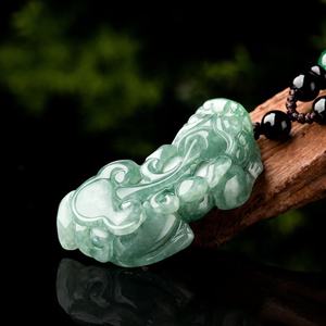 Pendentif en jade naturel vert turquoise Pixiu, UNISEXE, besties mythiques, style chinois, cadeau avec certificat d'évaluation PX61 - Product Image 2