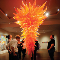 Lustres Longree Chihuly en verre rouge soufflé à la main style Murano, décoration artistique, luminaires suspendus en verre soufflé à la main