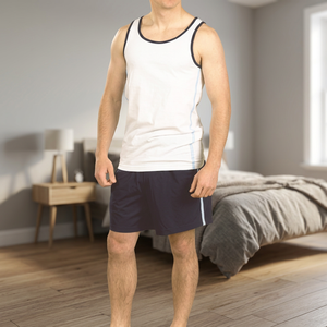 Men's 100% Cotton Pyjamas Vest <b>Top</b> & Shorts Bangladesh Factory RKG Fashion <b>Net</b> - Product Image 3