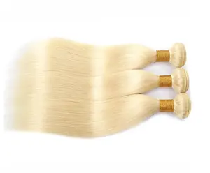 Mjfrontal fabrika fiyat en kaliteli toptan ham wefrontal frontal saç örgü ile insan saçı postiş kıvırcık 613 sarışın demetleri