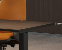 Bureau de direction en forme de L électrique à double moteur de luxe en noyer pour bureau de patron