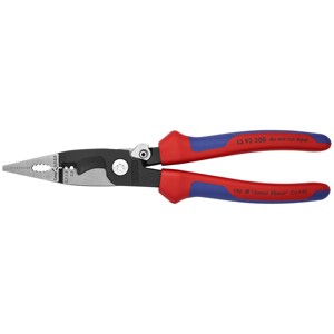 KNIPEX 13 92 200 Alicates para instalaciones eléctricas con mangos multicomponentes negros 200 mm - Product Image 1