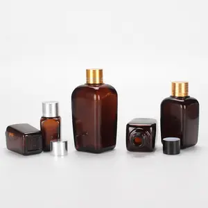 15/25/35/50/100 Ml Square Cosmetic Toner Hydrosol Refined Oil Bottle Glass Cosmetic Bottles Luxury