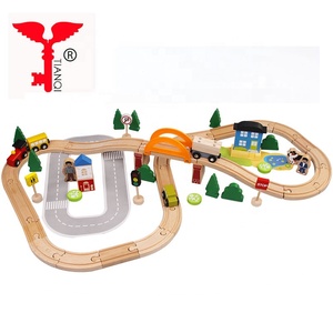 78 piezas de madera de pista de la bola de juguete de carreras de coches de juguete para niño - Product Image 1
