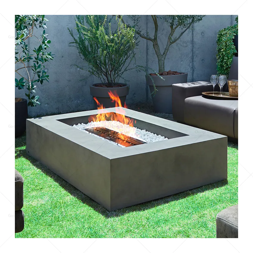 portable tabletop fire pit rectangle stainless steel ethanol large garden outdoor gas fire pit table for patio