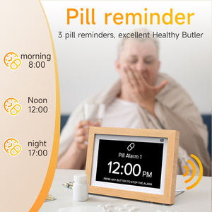 Horloge <span class=keywords><strong>pour</strong></span> la démence 2025, écran numérique électronique de 7 pouces, changement de couleur, 5 alarmes, 3 rappels de médicaments, alimentation USB, calendriers <span class=keywords><strong>pour</strong></span> seniors - Product Image 2