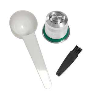 LIHONG Capsule de café réutilisable en acier inoxydable pour <span class=keywords><strong>Vertuo</strong></span>, vide, avec tasseuse intégrée, pour usage domestique et commercial, compatible avec les machines à café et outils à thé - Product Image 3