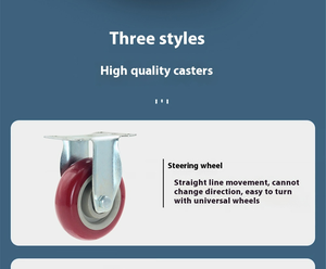 3/4/5/Zoll Heavy Duty Red Swivel <span class=keywords><strong>Caster</strong></span> 150mm PP Core PU Polyurethan Rollen für Trolley - Product Image 4