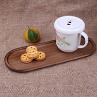 Plateau de service ovale en bois massif naturel 40cm x 33cm x 8cm, style rustique moderne, pour table basse, repas, fête, décoration intérieure