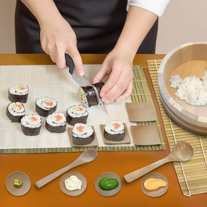 Kit de fabrication de <span class=keywords><strong>sushi</strong></span> en bambou OEM, paquet de 15 accessoires pour <span class=keywords><strong>sushi</strong></span> et couteau à <span class=keywords><strong>sushi</strong></span> - Product Image 6