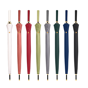 24k bán tự động kích thước lớn thẳng mưa ô logo tùy chỉnh quảng cáo <span class=keywords><strong>Windproof</strong></span> kinh doanh Golf ô với da xử lý - Product Image 1