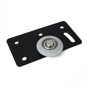 Roulettes de porte coulissante à double amortisseur, support de porte sur rail, quincaillerie en fer, accessoires de penderie, noir, roue de porte 338th 1 - Product Image 5