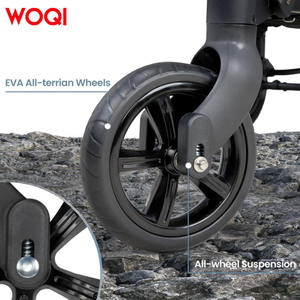 Cochecito Plegable para Bebés Woqi, Carrito Todoterreno para 4 Niños con Bolsa de Almacenamiento, Mango Ajustable, Gris, 85x52x138 cm - Product Image 3