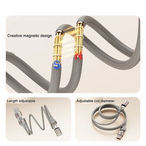 Nuovo Cavo di Ricarica Magnetico Universale 4 in 1 da 65W con Auto-Arricchimento, Supporta la Trasmissione Dati con Interfacce Type-<span class=keywords><strong>C</strong></span> e Lightning - Product Image 4