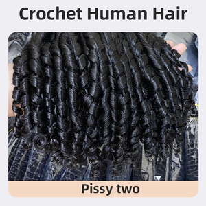 Vente en gros de tresses au crochet bouclées Pissy, cheveux humains 100% vierges, tresses de cheveux humains d'apparence naturelle - Product Image 5