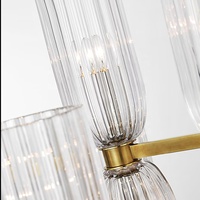 Lustre de restaurant de luxe léger américain, lustre minimaliste en cristal rond pour salon