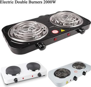Plaque chauffante électrique double avec thermostat, 2000W, boîtier métallique, usage domestique, installation sur comptoir, garantie 1 an - Product Image 2