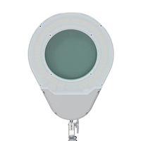 Magnifier LED Desk Lamp with Clamp Flexible Spring Arm Magnifying Glass Work Light Hands-Free for Eyelash Extension Jewelry