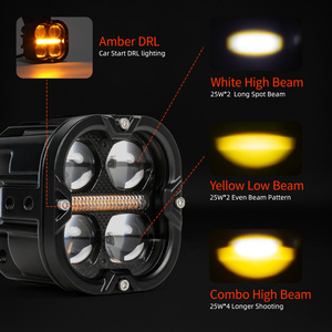 Luci Esterne per Moto Bicolore, Faro Spot Hi/Lo con Luce Diurna Ambra Lampeggiante, Luce Ausiliaria LED da 3 Pollici per Davidson Tenere 700 - Product Image 3