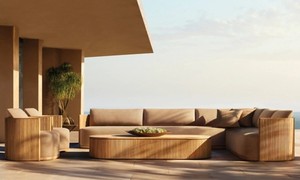 Sillón Giratorio de Lujo <span class=keywords><strong>Byron</strong></span> de Diseño Moderno Sofá de Madera de Teca para Espacios al Aire Libre Hoteles Salas de Estar y Parques - Product Image 6