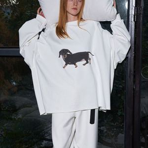 Women's Custom Oversized Drop Shoulder Sweatshirt 100% Cotton Crew Neck Pullover Printed Long Sleeve <b>Top</b> Autumn/Spring/<b>Winter</b> - Product Image 1