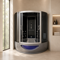 Cabine de douche Quadrant de fabricant de premier plan avec cadre chromé et panneau de massage multi-jets, porte en verre fumé