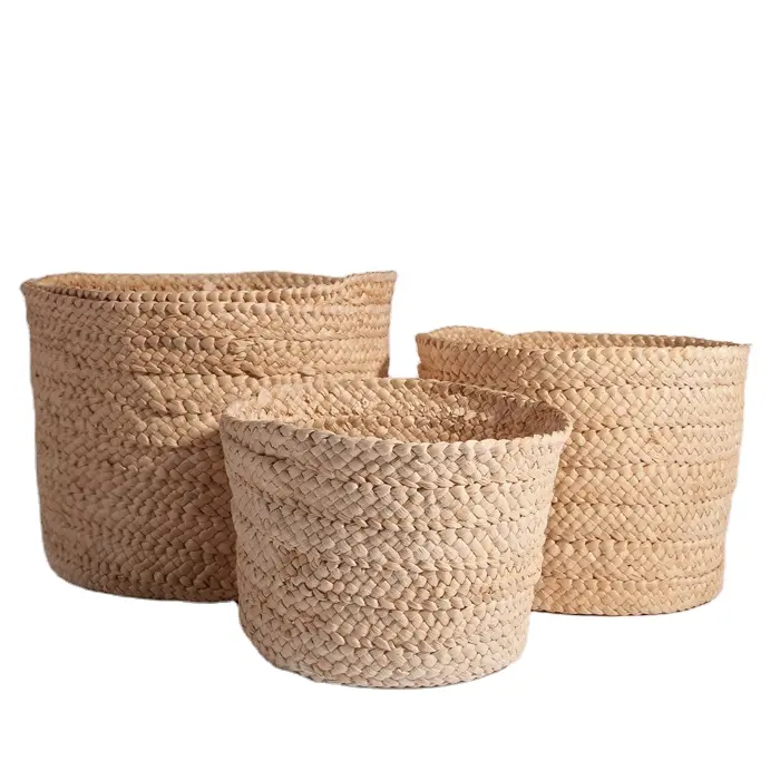 Manufacture Wicker Woven Home Decor Cleaning Vietnam Cheap Straw Laundry Basket Seagrass Bag