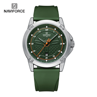 Montre-bracelet à quartz NAVIFORCE 8031 pour homme, décontractée et professionnelle, étanche, boîtier carré en silicone, affichage de la date et de l'heure, luxe