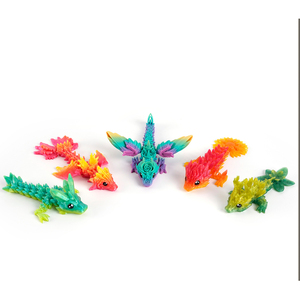 Vashine 3Dプリントクリスタルフレキシブルドラゴンアクションフィギュアかわいいおもちゃ翼竜PLAフレンドリーな素材クリエイティブ動物ドラゴン - Product Image 4