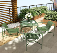 Nordique Populaire Moderne Commercial Bar En Acier Balcon Café Restaurant Table Chaise En Plein Air Table À Manger