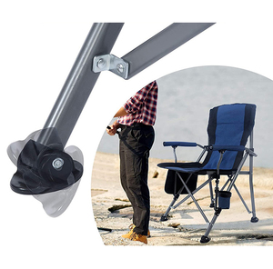 Chaise <span class=keywords><strong>de</strong></span> pêche d'extérieur grande taille avec porte-gobelet, sac latéral, dossier et accoudoirs, chaise <span class=keywords><strong>de</strong></span> camping pliable portable pour loisirs - Product Image 4