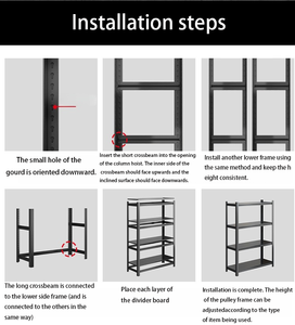 Scaffali per Magazzino, Balcone, Supermercato, Scuola, Ospedale, Consegna, Scaffalature Multiuso, Scaffali di Stoccaggio <span class=keywords><strong>a</strong></span> Più Livelli - Product Image 5