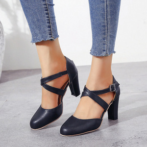 Nouvelles sandales à talon épais et bout pointu style coréen léopard 2026 – Chaussures élégantes et polyvalentes à talons hauts pour femmes - Product Image 1