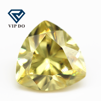 5A grade 3*3mm-12*12mm 03 # couleur citron, coupe facettée en forme de trillion, zircone cubique, gemmes en vrac, coupe synthétique de trillion, pierres CZ