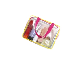 Sac de voyage transparent en PVC EVA personnalisable, imperméable, grande capacité, avec fermeture éclair, pour cosmétiques, articles de toilette, lotion, mascara pour femmes