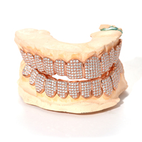 Dents Grillz d'individuation personnalisées de haute qualité 925 argent VVS D Moissanite dent de diamant accolades fraîches accolades glacées bijoux