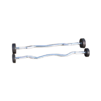 Équipement de fitness de gymnastique commerciale 20kg-50kg ensemble d'haltères à boucle droite fixe pour le matériel en caoutchouc d'entraînement de musculation