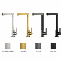 JIKU Keran Wastafel Dapur Modern 304 Stainless Steel dengan Katup Keramik Kepala Putar Fleksibel Semprotan Air Panas/Dingin Hitam