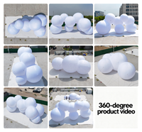 Tente nuage blanche gonflable de 14 m/47 pi, imperméable, architecture gonflable, nuages, installation artistique extérieure, maison blanche gonflable