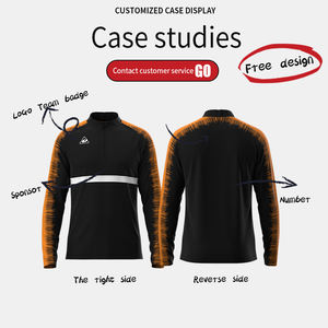 ชุดวอร์มฟุตบอลแบบซิป 1/4 ของผู้ผลิต ชุด 2 ชิ้น สำหรับผู้ชาย ชุดกีฬา ยูนิเซ็กส์ เสื้อแจ็คเก็ตสำหรับฝึกซ้อมฟุตบอล - Product Image 5