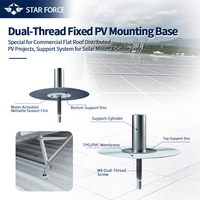 Base de montage flexible pour panneaux photovoltaïques TPO/PVC/SBS, support solaire résistant au vent, solution de montage solaire tout-en-un pour l'énergie solaire distribuée