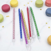 Velas de Cumpleaños en Espiral Metálicas Color Cebada, 6 Piezas, Elegantes Adornos para Pastel con Diseño de Espiral para Cumpleaños, Bodas, Año Nuevo, Decoración del Hogar